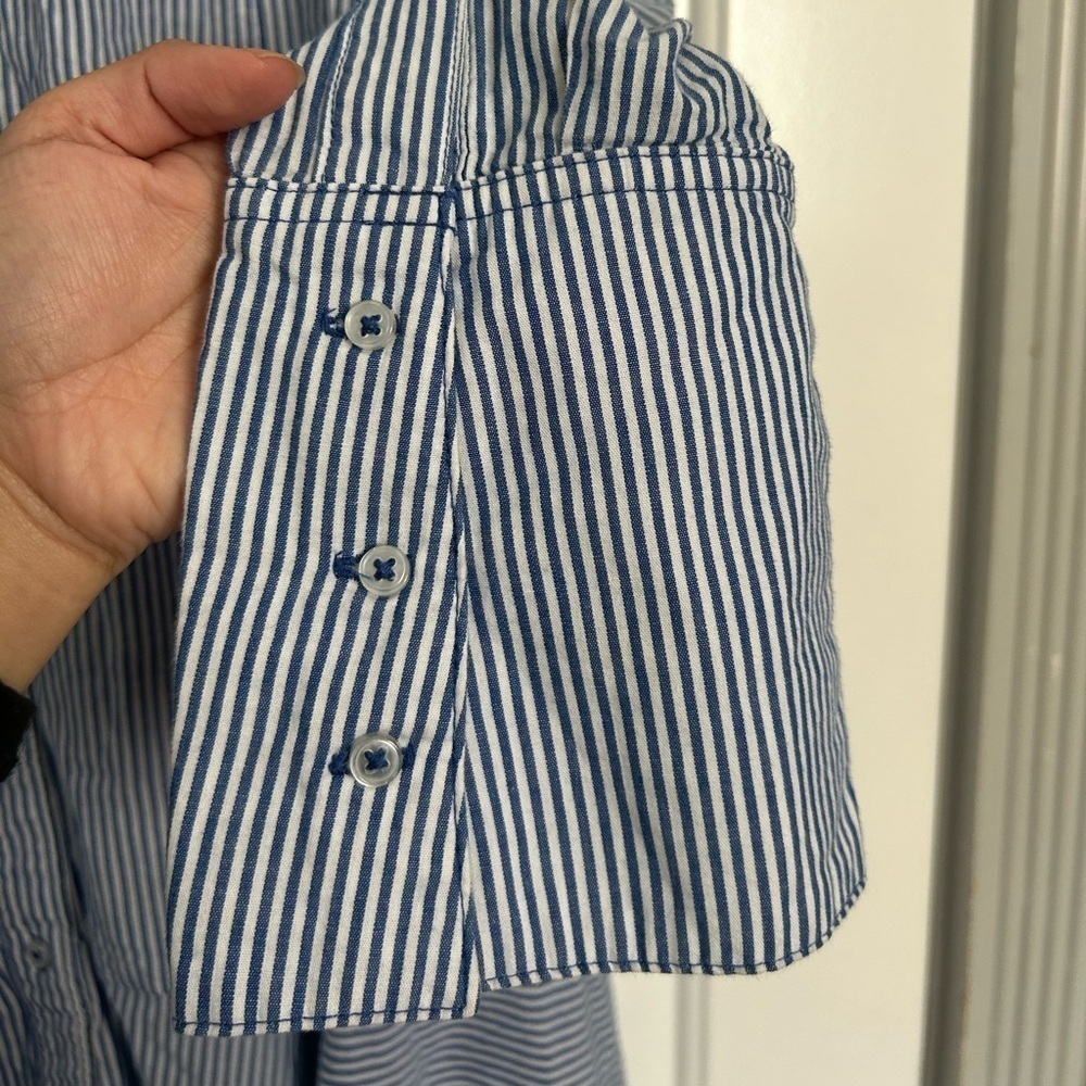 FREE PEOPLE All For You Striped Shirt Dress Blue size small preppy 90s - Picture 13 of 15